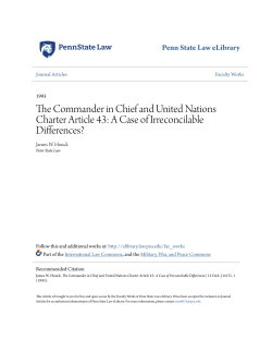 The Commander in Chief and United Nations Charter Article 43: A