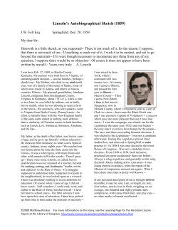 Lincoln`s Autobiographical Sketch (1859)