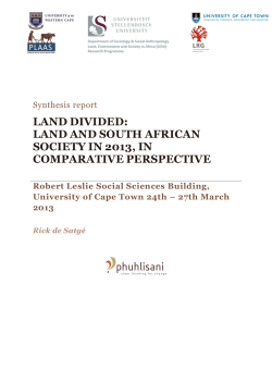the report - Land Divided Conference 2013