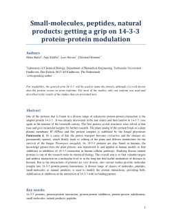 Small-molecules, peptides, natural products: getting a grip on 14-3