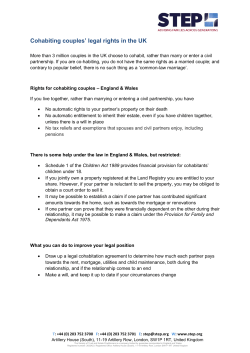 Cohabiting couples` legal rights in the UK