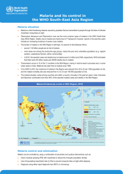 Malaria and its control in the WHO South