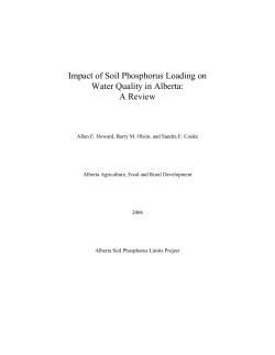 Impact of soil phosphorus loading on water quality in Alberta: A review