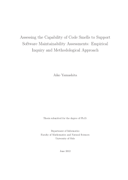 Assessing the Capability of Code Smells to Support Software