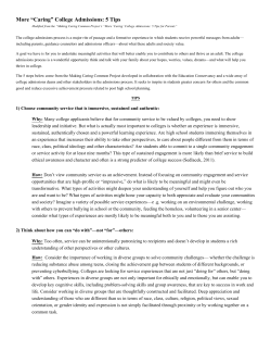 More &ldquo;Caring&rdquo; College Admissions: 5 Tips