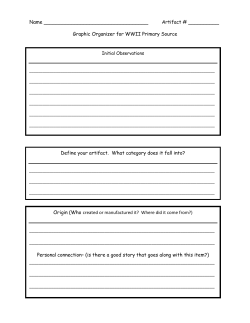 Name Artifact # ______ Graphic Organizer for WWII Primary Source