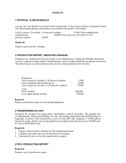 ESERCIZI 1 PHYSICAL FLOW SCHEDULE Lawson, Inc. just