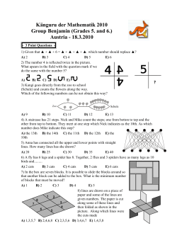 Känguru der Mathematik 2010 - Benjamin