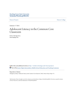 Adolescent Literacy in the Common Core Classroom