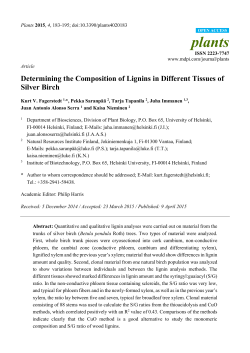 Determining the Composition of Lignins in Different Tissues of Silver