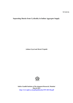 Separating Shocks from Cyclicality in Indian Aggregate Supply
