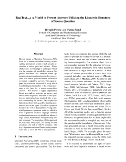 A Model to Present Answers Utilizing the Linguistic