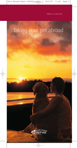 aking your Pet Abroad - MSD Animal Health Ireland