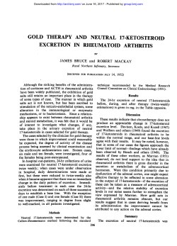 gold therapy and neutral 17-ketosteroid excretion in rheumatoid