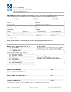 HR Direct PeopleSoft Access Request Form