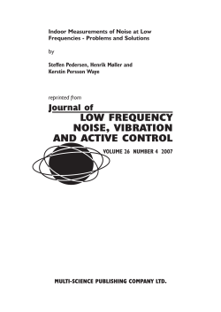 Indoor Measurements of Noise at Low Frequencies
