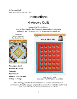 Instructions - Eleanor Dugan Quilts