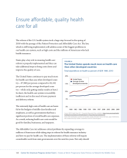 Ensure affordable, quality health care for all
