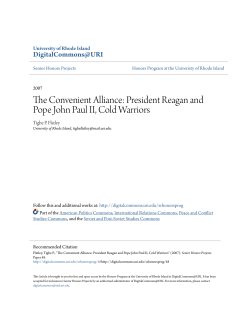 The Convenient Alliance: President Reagan and Pope John Paul II