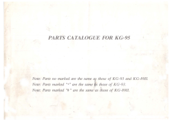 PARTS CATALOGUE FOR KG-95 Note: Parts no marked are the