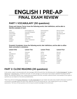 english i pre-ap - Spring Branch ISD