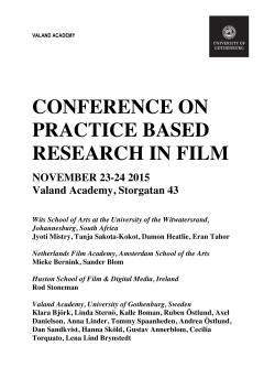 conference on practice based research in film