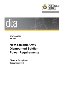 New Zealand Army dismounted soldier power requirements