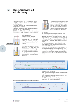 The conductivity cell. A little theory