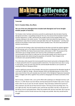 Transcript Part 3: Freedom Rides, the effects The use of the term