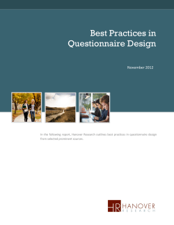 Best Practices in Questionnaire Design