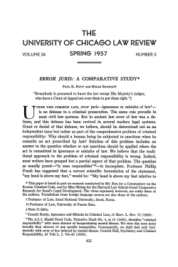 Error Juris: A Comparative Study - Chicago Unbound