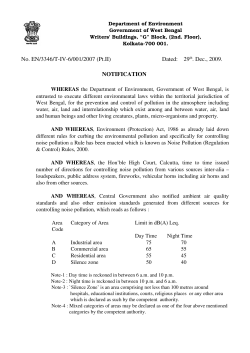 Govt. Of West Bengal Notification dated 29.12.2009