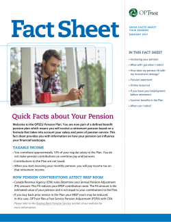 Quick Facts about Your Pension