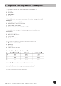 4 The private firm as producer and employer