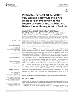 Prefrontal-Parietal White Matter Volumes in Healthy Elderlies Are