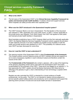 CSCF - Queensland Health