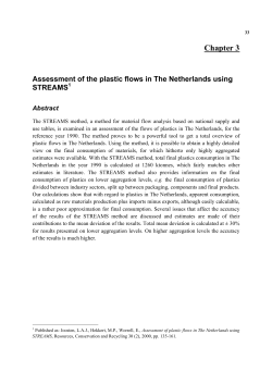 Chapter 3: Assessment of the plastic flows in the Netherlands using