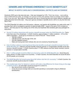 Importance of the SAVE Benefits Act to North Carolina`s