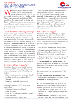 dangerous blood clots: know the facts