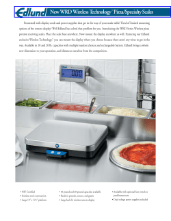 Edlund WRD Wireless Technology Pizza Specialty Scales Spec Sheet