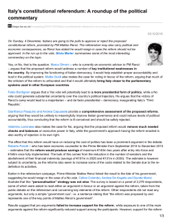 Italy`s constitutional referendum: A roundup of the political commentary