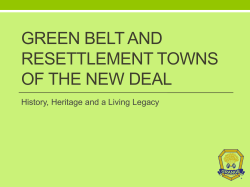 The “Green” Towns of the New Deal