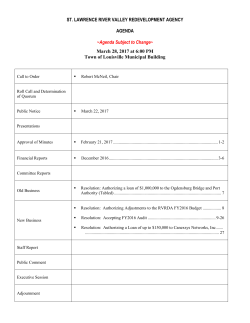 Updated Meeting Packet - St. Lawrence River Valley
