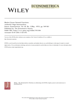 Market Excess Demand Functions