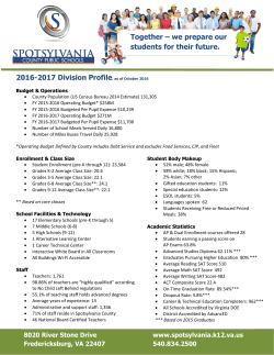Division Profile - Spotsylvania County Schools