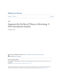 Argument for the Ban of Tobacco Advertising: A First Amendment