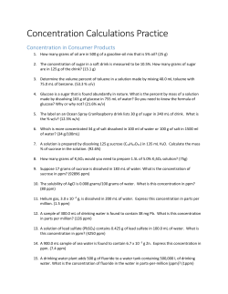 Concentration Calculations Practice