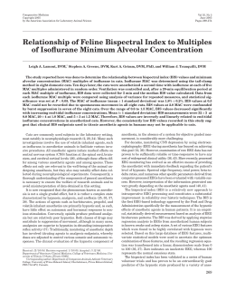 Relationship of Feline Bispectral Index to Multiples of Isoflurane