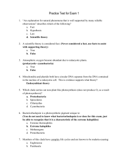 Practice Test for Exam 1