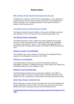 Women Recall Their Struggle to Win the Vote The BBC has a